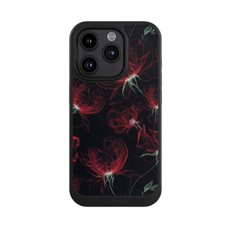 iPhone 15 Pro NIVOcore Tapete mit roten Blumen