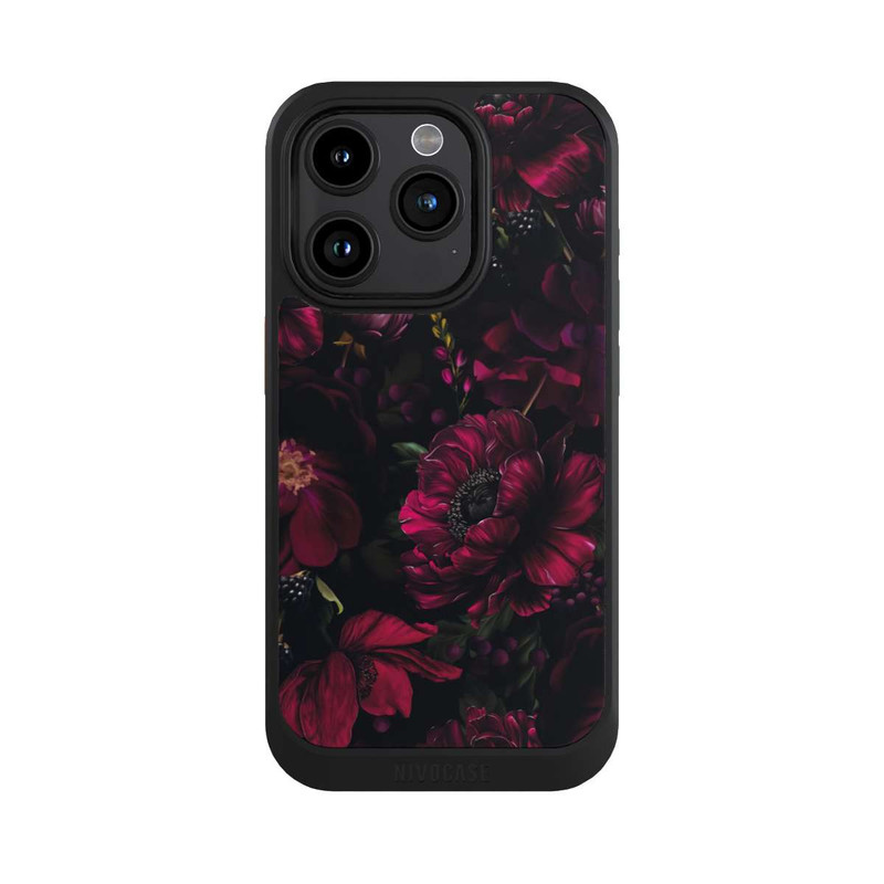 iPhone 15 Pro NIVOcore Dunkle Rote Blumen Liebe