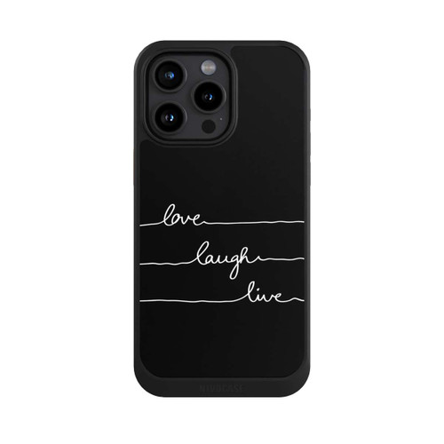 Apple iPhone 15 Pro Max NIVOcore Love Laugh Live weiß/schwarz