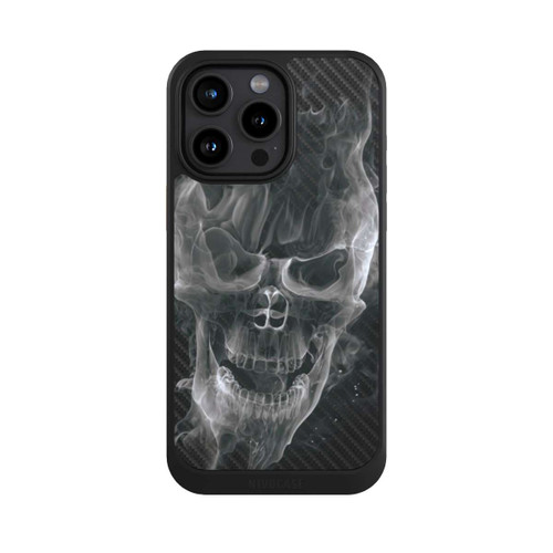Apple iPhone 15 Pro Max NIVOcore rauchender Totenkopf Carbon