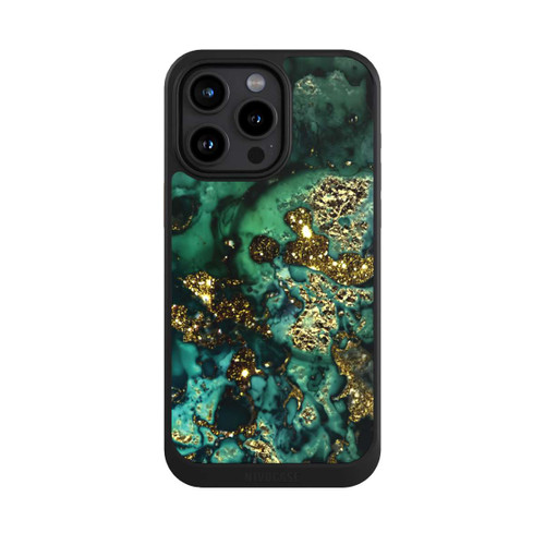 Apple iPhone 15 Pro Max NIVOcore Cyan Glitzer Marmorlook