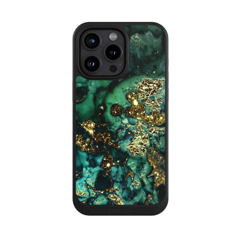 iPhone 15 Pro Max NIVOcore Cyan Glitzer Marmorlook