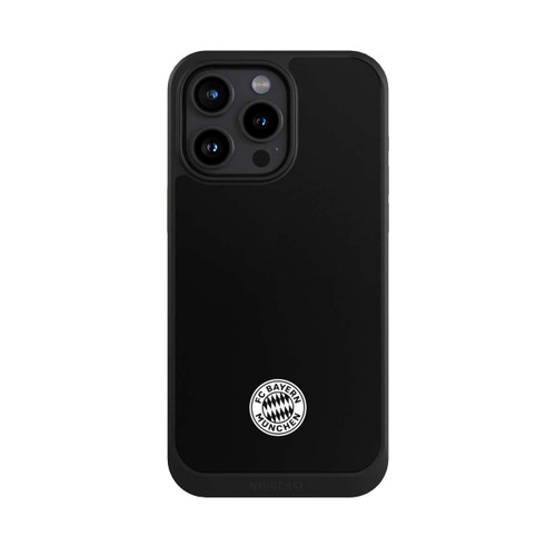 Apple iPhone 15 Pro Max NIVOcore Klassisches FCB Logo Klein - Weiß auf Schwarz