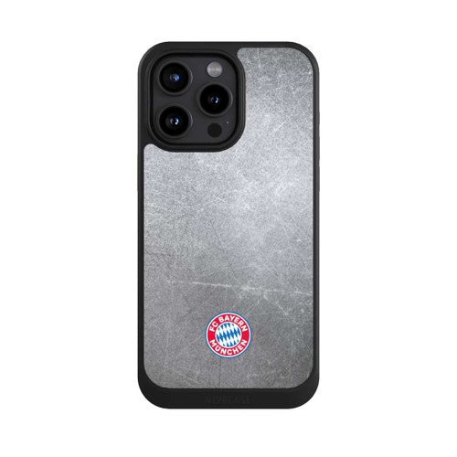 Apple iPhone 15 Pro Max NIVOcore Logo FCB Classique Petit - Coloré sur Fond Métallique