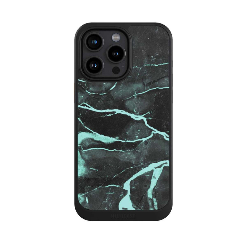iPhone 15 Pro Max NIVOcore Marbre gris et bleu