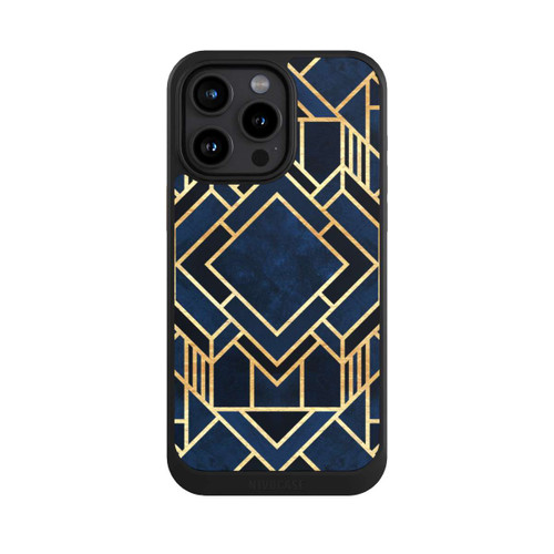 Apple iPhone 15 Pro Max NIVOcore Kunst Deko Blau Golddruck