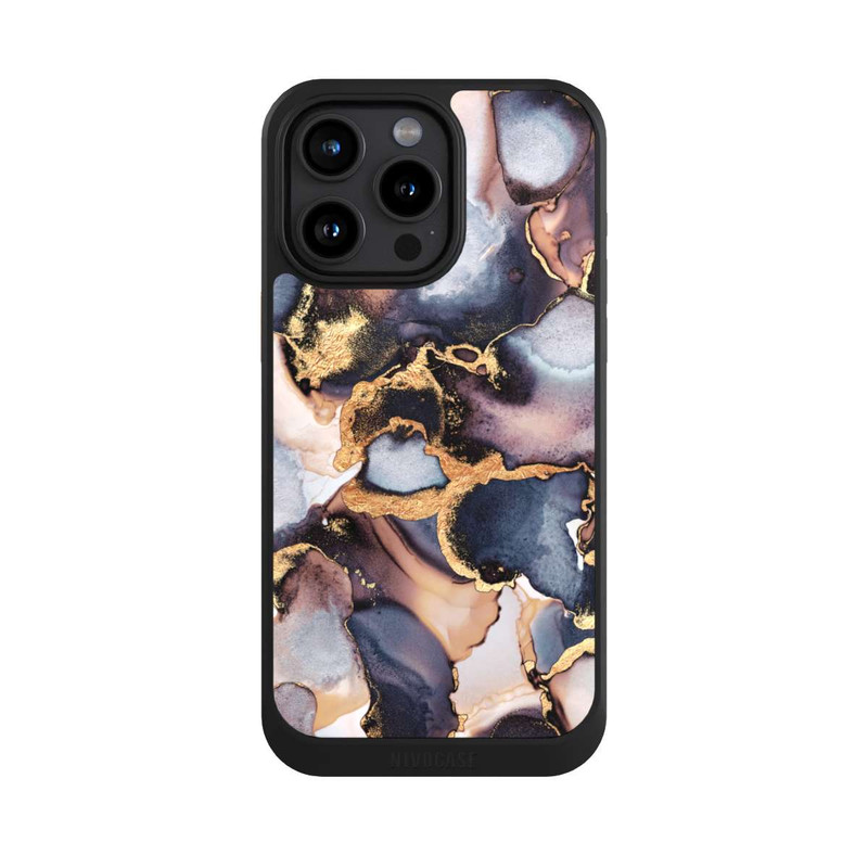 iPhone 15 Pro Max NIVOcore Verträumte Tinte Grau-Golddruck