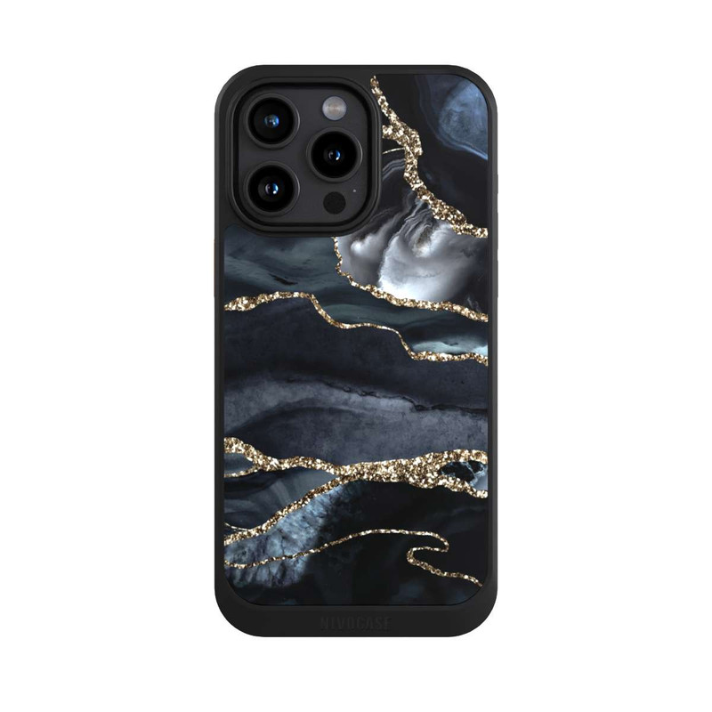 iPhone 15 Pro Max NIVOcore Or marbré foncé Aspect pailleté