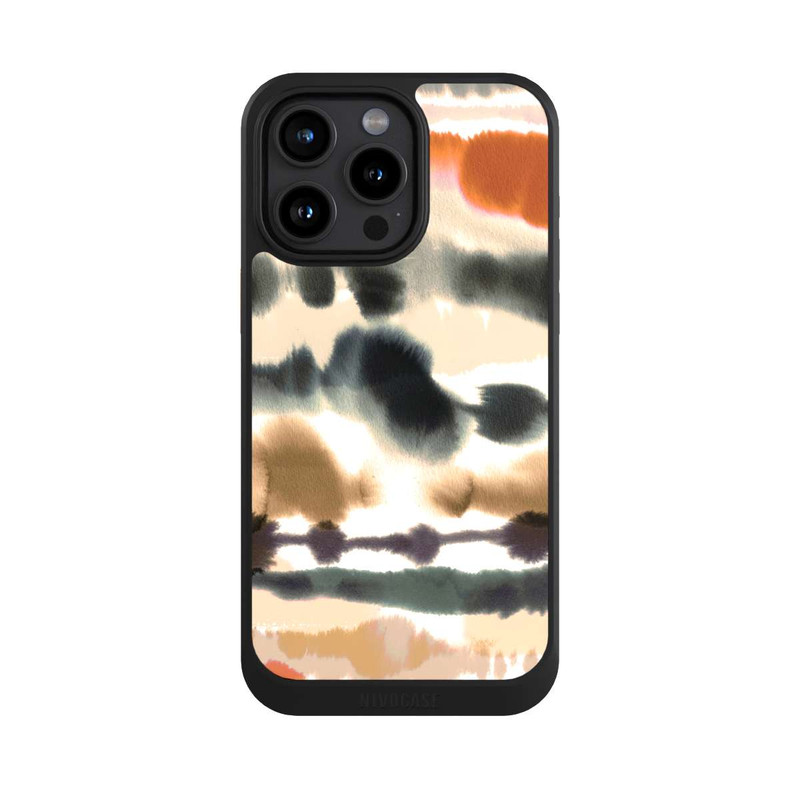 iPhone 15 Pro Max NIVOcore Weiche nautische Aquarelllinien Orange