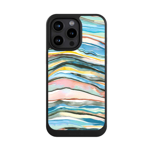 Apple iPhone 15 Pro Max NIVOcore Couches d'agate aquarelle bleues