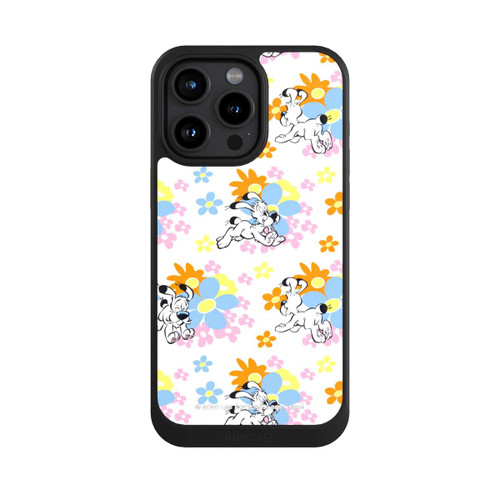 Apple iPhone 15 Pro Max NIVOcore Idéfix sur fleurs colorées
