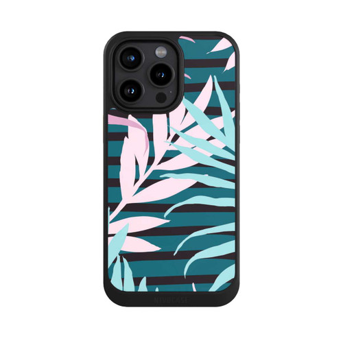 Apple iPhone 15 Pro Max NIVOcore Pastell-Dschungelblätter rosa blaugrün