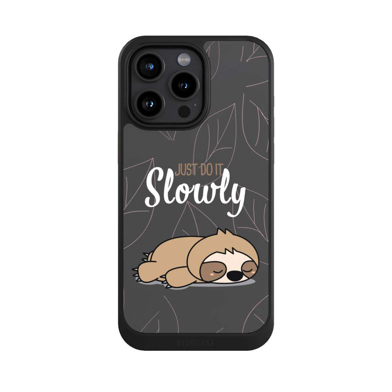 iPhone 15 Pro Max NIVOcore Just Do It Slowly Sloth Grey