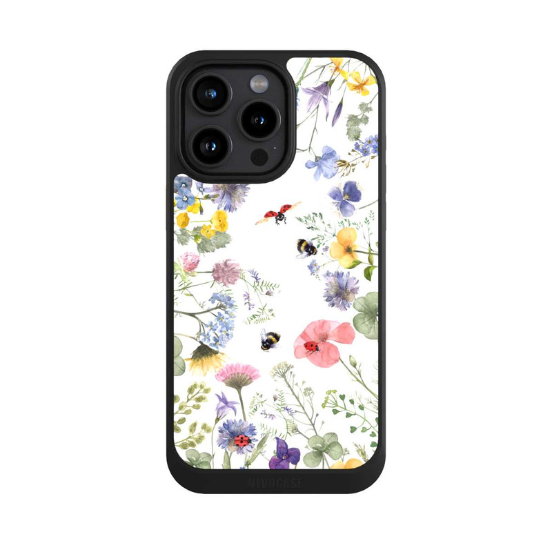 iPhone 15 Pro Max NIVOcore Bunte Frühlingsblumen und Bienen