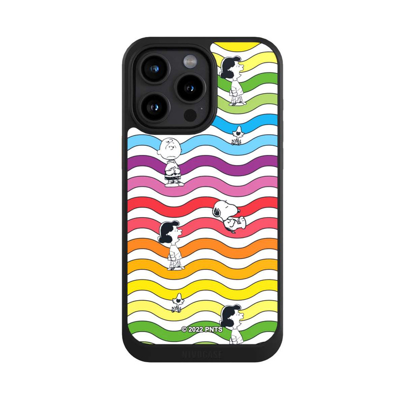 iPhone 15 Pro Max NIVOcore Snoopy Pattern Arc-en-ciel