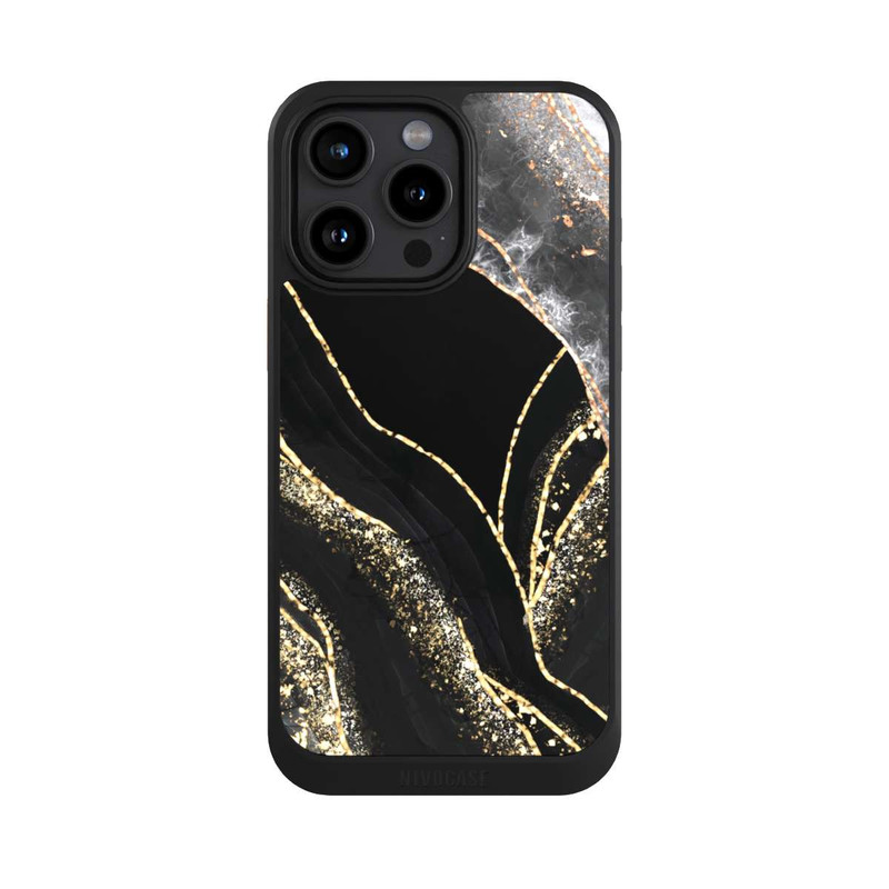 iPhone 15 Pro Max NIVOcore Dunkler Marmor Gold