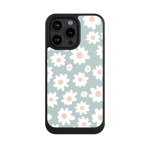 Apple iPhone 15 Pro Max NIVOcore Daisy Flower Seamless Pattern Green