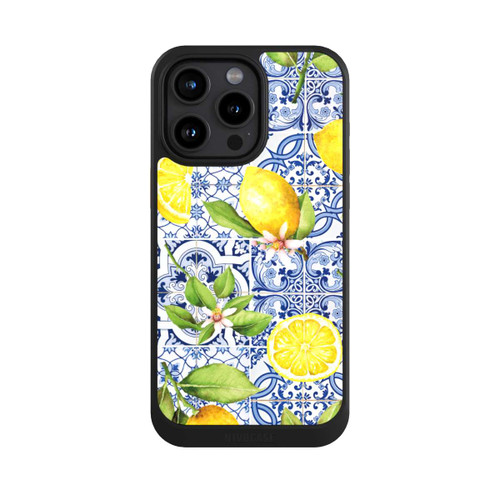 Apple iPhone 15 Pro Max NIVOcore Mediterrane Amalfi Küste mit Blauen Kacheln und Zitronen