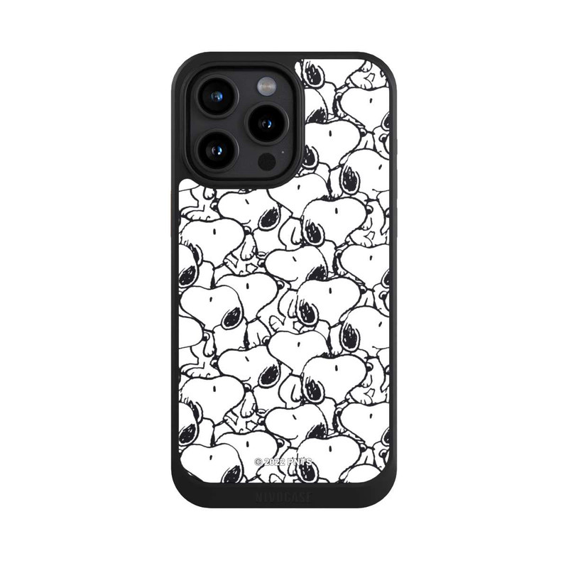 iPhone 15 Pro Max NIVOcore Snoopy Muster Schwarz und Weiß