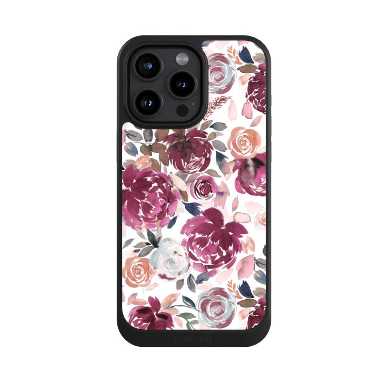 iPhone 15 Pro Max NIVOcore Pivoines et roses d'automne Rose