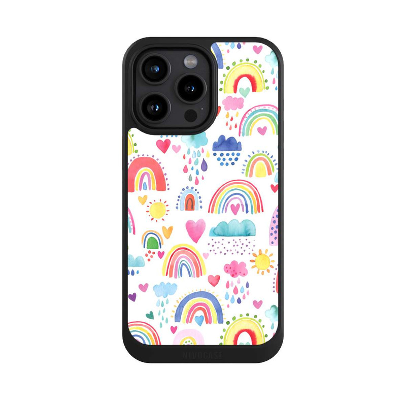 iPhone 15 Pro Max NIVOcore Lovely Rainbows Multi Red