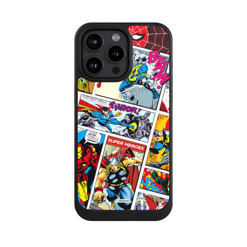 iPhone 15 Pro Max NIVOcore Marvel Retro Comic Blue