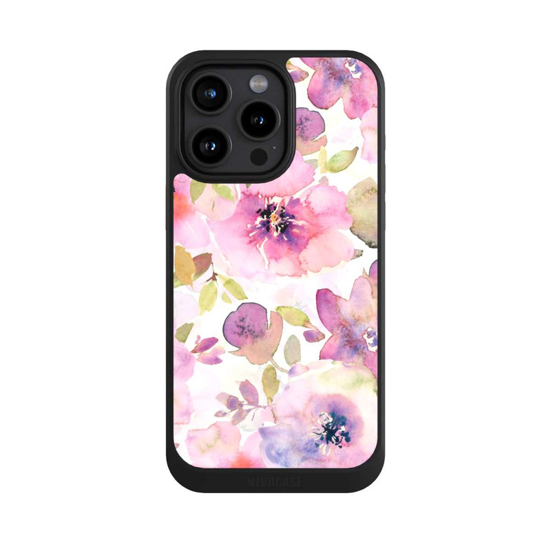 iPhone 15 Pro Max NIVOcore Tapete mit rosa Blumen