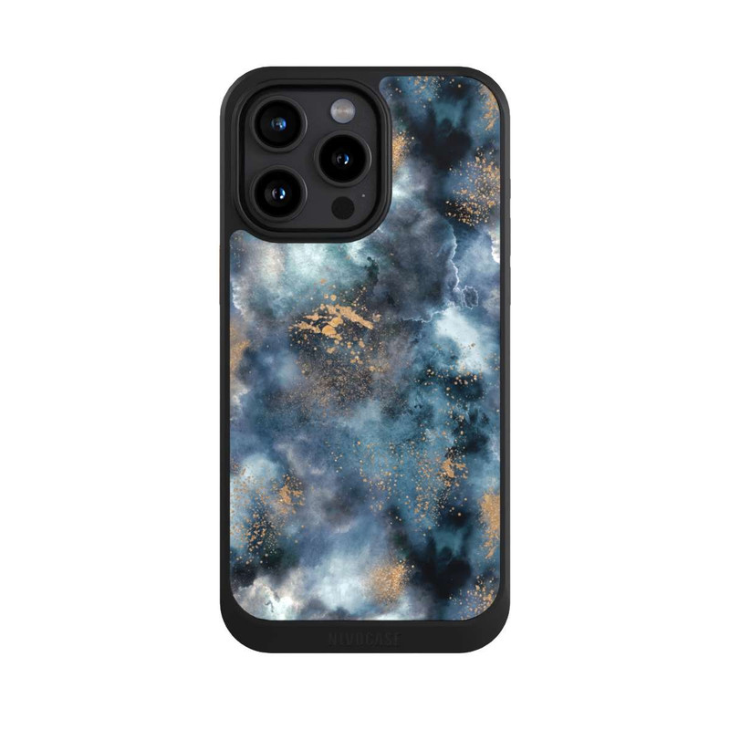 iPhone 15 Pro Max NIVOcore Smoky Marble Watercolor Navy