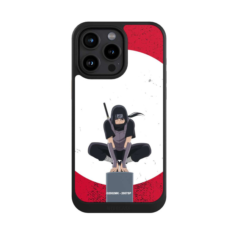 iPhone 15 Pro Max NIVOcore Itachi Uchiha Symbol Roter Hintergrund