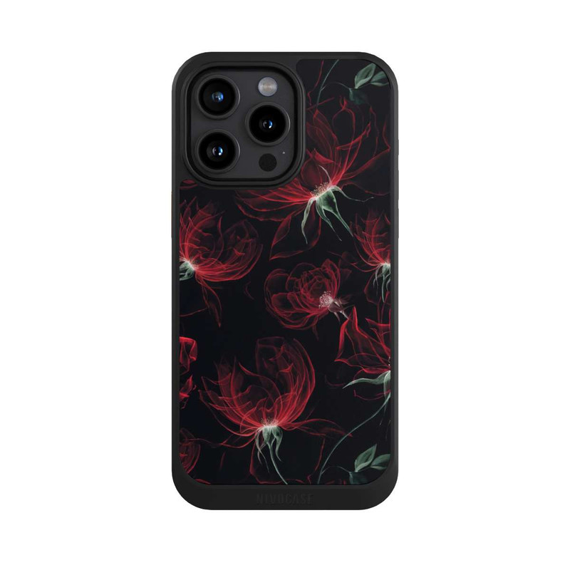 iPhone 15 Pro Max NIVOcore Tapete mit roten Blumen