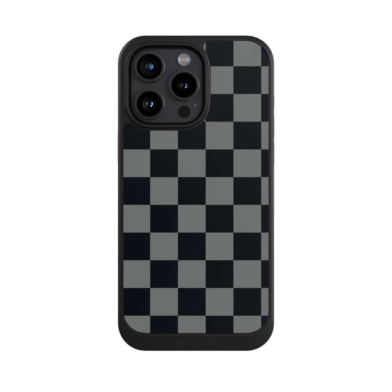 iPhone 15 Pro Max NIVOcore Checked Pattern Black Grey