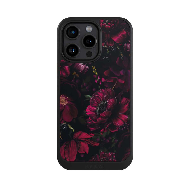 iPhone 15 Pro Max NIVOcore Dunkle Rote Blumen Liebe