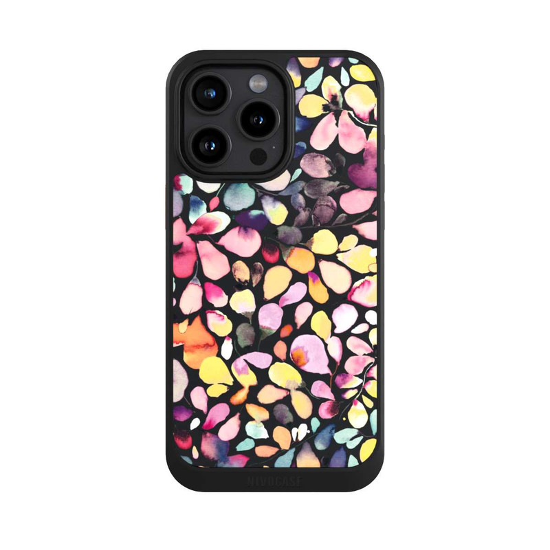 iPhone 15 Pro Max NIVOcore Watercolor Leaves Black
