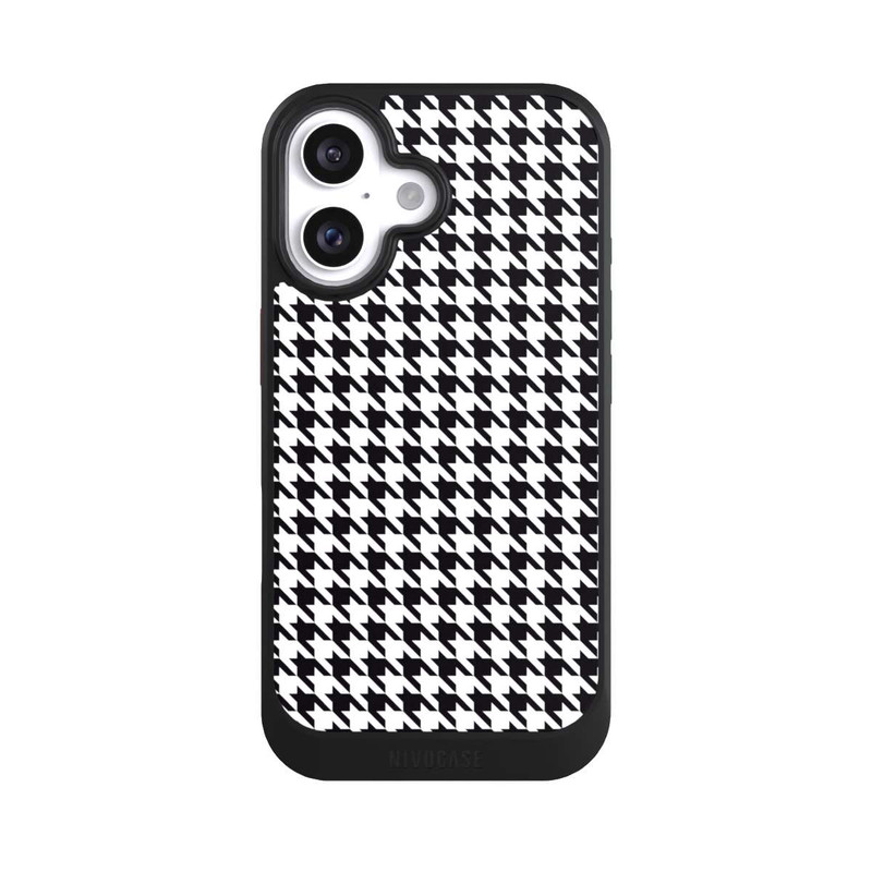 iPhone 16 NIVOcore Hahnentritt Schwarz Weiß