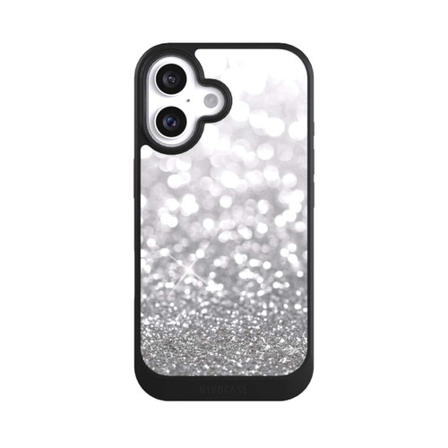 Apple iPhone 16 NIVOcore Pluie de Paillettes Argentées Look