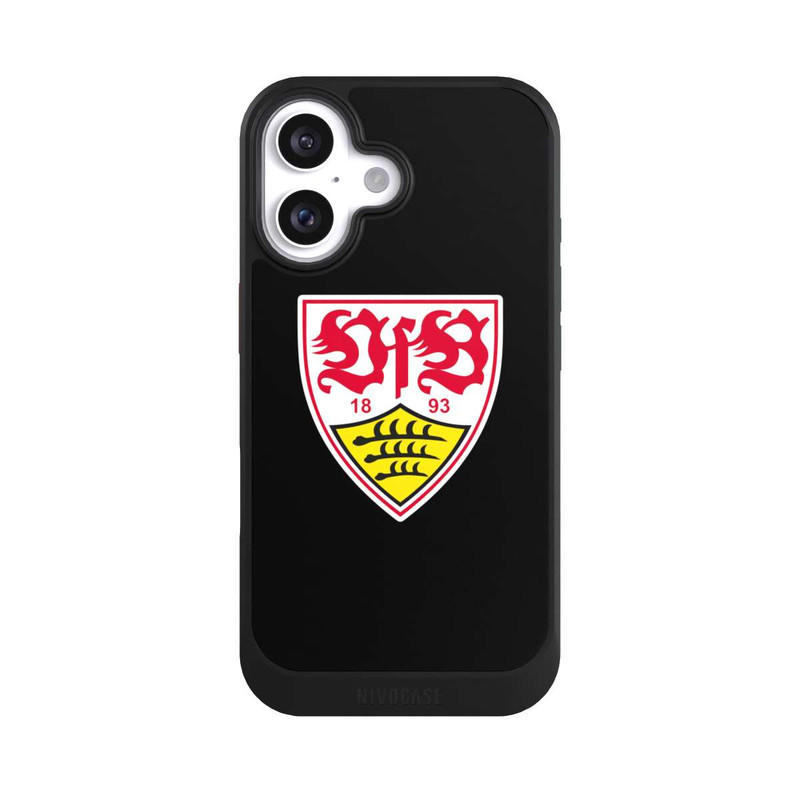 iPhone 16 NIVOcore VfB Stuttgart Wappen Schwarz