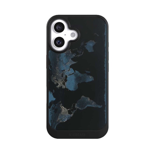 Apple iPhone 16 NIVOcore Carte du Monde Nuit