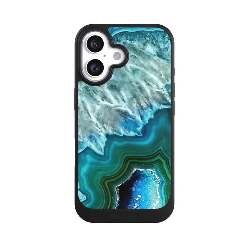 iPhone 16 NIVOcore Kristall Achat Grün