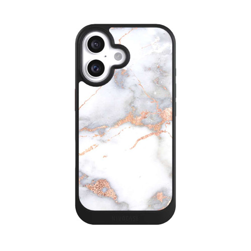 Apple iPhone 16 NIVOcore Marbre Blanc et Doré