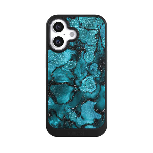 Apple iPhone 16 NIVOcore  Blauer Glitzerlook