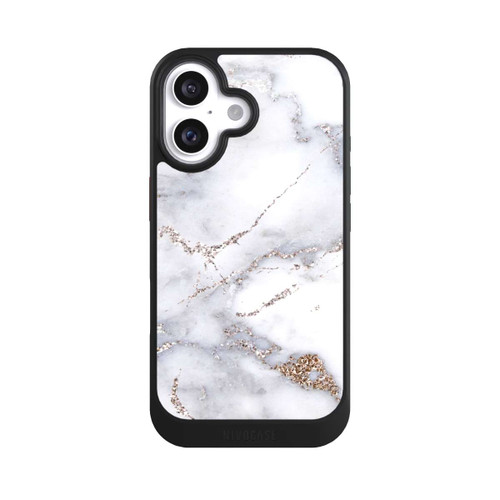 Apple iPhone 16 NIVOcore Silberglitzer Marmorlook