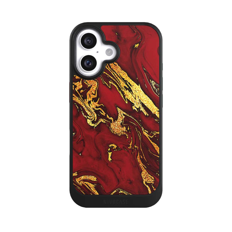 iPhone 16 NIVOcore Rot Gold Marmorlook