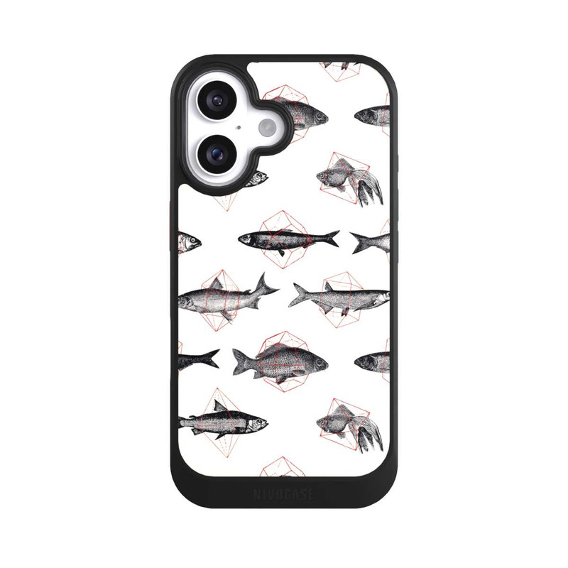 iPhone 16 NIVOcore Fische in Geometrie