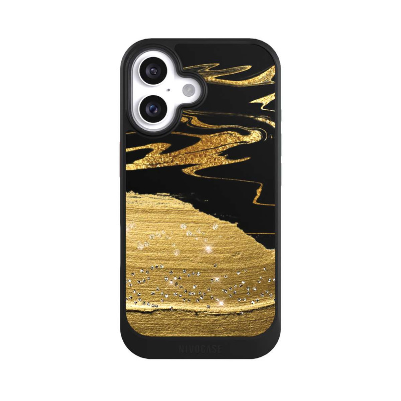 iPhone 16 NIVOcore Veines d'aspect doré en marbre