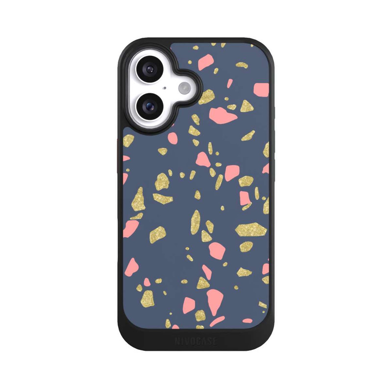 iPhone 16 NIVOcore Terazzo Gold-Optik