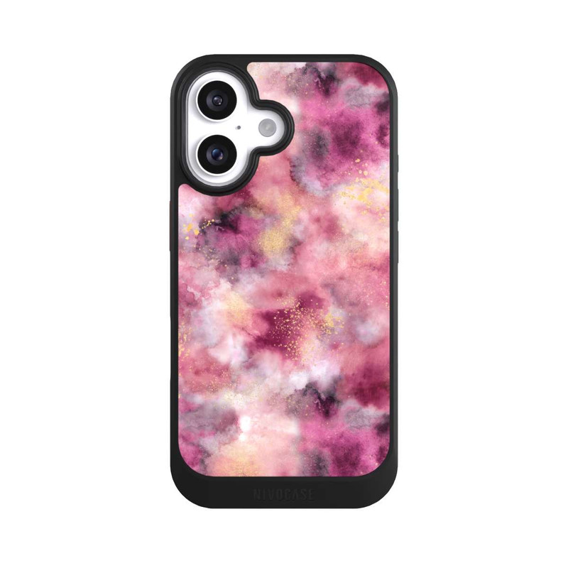 iPhone 16 NIVOcore Rauchiges Marmoraquarell rosa