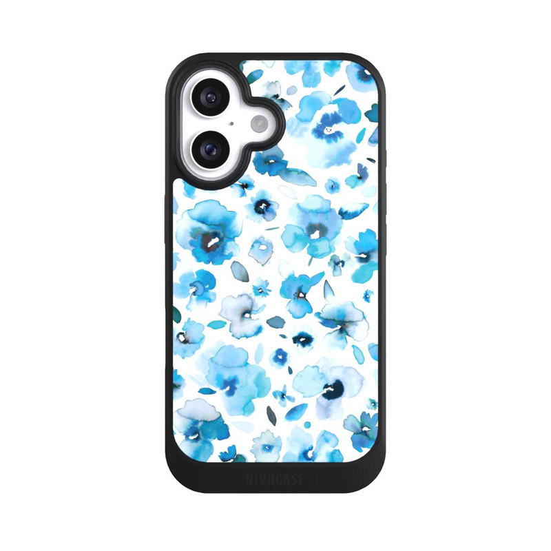 iPhone 16 NIVOcore Blaue tropische Blumen
