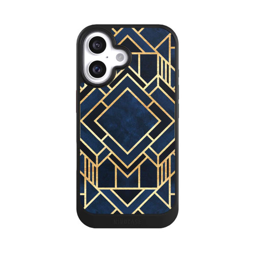 Apple iPhone 16 NIVOcore Art Deco Blue Gold Print