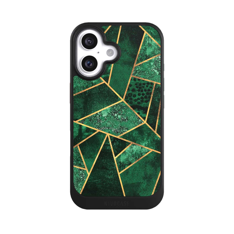 iPhone 16 NIVOcore Tief Smaragdgrün Golddruck