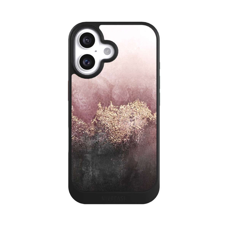 iPhone 16 NIVOcore Rosa Himmelsstaub Golddruck